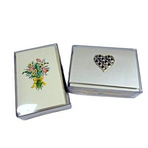 Paula Skene Designs Small Enclosure Cards Lot of Two Boxes: Heart and Floral